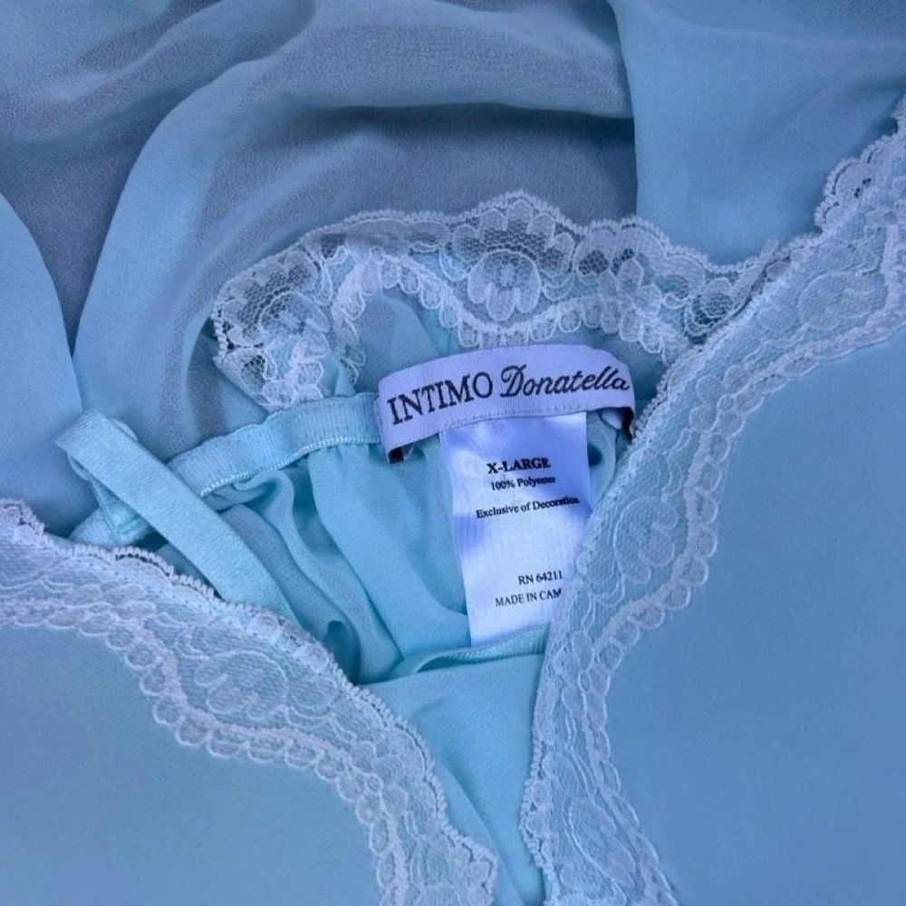 Turquoise Blue Babydoll Slip Chemise Lingerie Nightie Size XL Mermaid Fairy